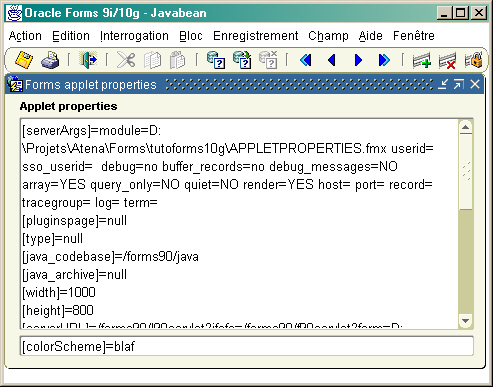 Applet Properties