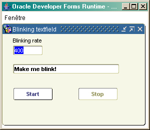 Blinking textfield
