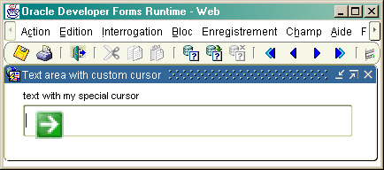 Text item and custom cursor